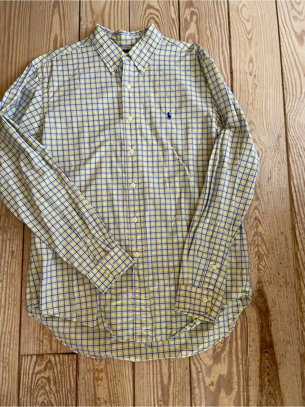 Ralph Lauren Yellow & Blue Plaid Button-Down Shirt